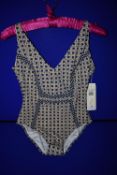 *Gottex Beige & Blue One Piece Swimsuit Size: 16 RRP £183