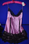 *Marjolaine Joaillerie Purple & Black 100% Silk Night Dress Size: 40 RRP £