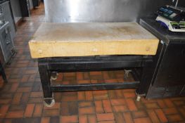 *Mobile Sycamore Butcher’s Block 120x60cm Turned