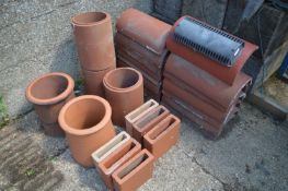 ~12 Terracotta Wall Caps, Round Chimney Tops, Terracotta Bricks, etc.