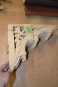 Four Ornate Carved Wood Shelving Brackets