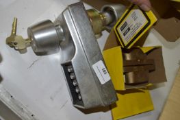 Combination Door Lock with Key (code unknown), and Soss Invisible Hinges