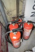 Five Fire Extinguishers