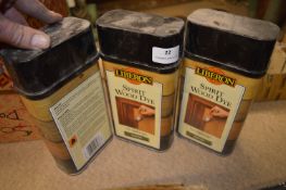 3x 1L of Liberon Tudor Oak Spirit Wood Dye