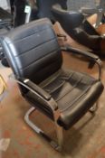 *Black Leatherette Chrome Framed Chair