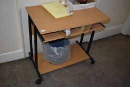 *Portable Computer Workstation with Pullout Tray for Keyboard in Light Beech Finish