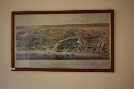 *Reproduction Birdseye View of The Town of Kingston upon Hull