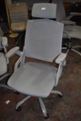 *Ergonomic Designed Gas-Lift Operators Chair with Arms in Grey