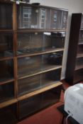 *Simplex Sectional Bookcase in Medium Mahogany Finish Enclosed by Sliding Doors