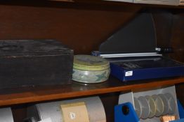 *Vintage Biscuit Tin, Wooden Box, and a Paper Guillotine