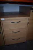 *Standalone Three Drawer Unit in Light Oak Finish