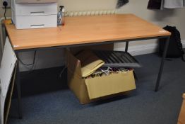 *Office Side Table in Light Beech Finish on Grey Frame (to match previous four lots)