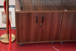 *Mobile Unit Enclosed by Double Doors in Dark Oak Finish