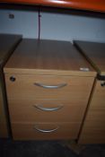 *Standalone Three Drawer Pedestal in Light Oak Finish