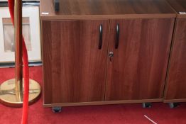 *Mobile Unit Enclosed by Double Doors in Dark Oak Finish