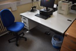 *Single Pedestal Desk in Two Tone Grey Finish