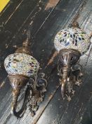 * 2 x single shade moroccan style light fitting