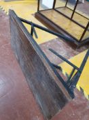 * folding rustic table (requires bolts) - 1070w x 550d x 750h