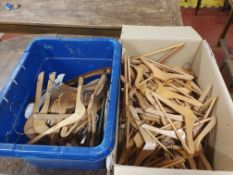 * large quantity of wooden childrens hangers