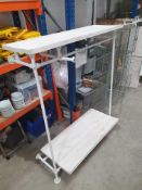 * tubular cast iron wall mounted clothes rail with top and under shelf - 1450w x 1500w x 1680h