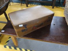 * Vintage leather suitcase