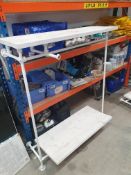 * tubular cast iron wall mounted clothes rail with top and under shelf - 1450w x 1500w x 1680h