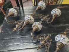 * 3 x double shade moroccan style light fitting