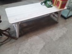* white low level folding table - 1350w x 550d x 480h