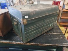 * vintage metal trunk