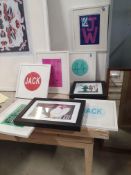 * selection of framed prints x 8