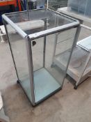 * glasss display cabinet on castors