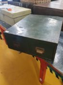 * Interesting Vintage 1929 metal drawers; with dividers and royal stamp