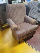 * Striped arm chair