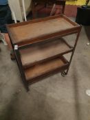 * industrial display unit on castors with rustic shelves