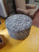 * Large zebra print pouffe - 870 diameter