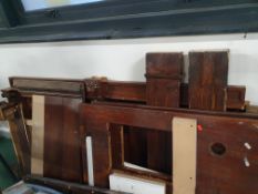 * large quantity of wooden pieces from assorted vintage furniture - includes decorative ends,
