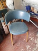 * blue leather chair