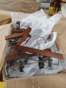 * approx 100 x wooden hangers with clips
