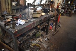 *Contents of Bench to Include Various Hand Tools, Jerry Cans, Engineer’s Vice, etc.