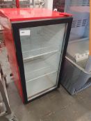 * Single door slim-line undercounter bottle fridge