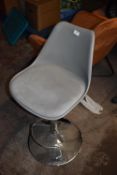 *Grey Gas-Lift Barstool on Chrome Pedestal (salvage)