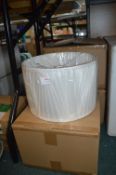 *Three White Fabric Lampshades