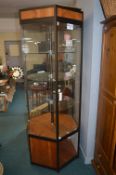 Hexagonal Freestanding Glass Shop Display Cabinet