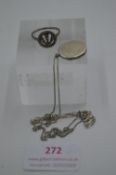 Silver & Marcasite Ring plus Silver Locket & Chain
