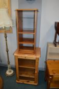 Glazed Pine Cabinet plus Small Shelves
