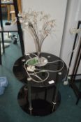 Black Glass Occasional Table with Acrylic & Chrome