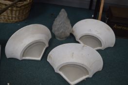 Three Wall Lights and a Deco Flame Lightshade (AF)