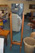 1930's Oak Cheval Mirror