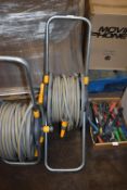 *Hozelock Hose Reel with Wheels and Hose (salvage)