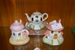 Three Coalport Miniature Cottages
